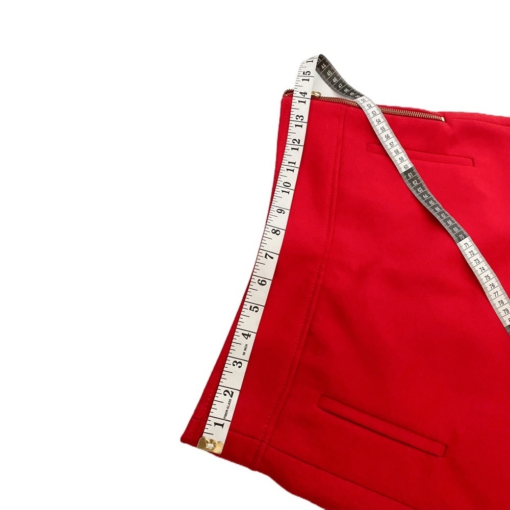 J.Crew Wool Preppy Red A-Line Mini Skirt Double Serge Pockets Classic Modern 2T - Picture 8 of 10
